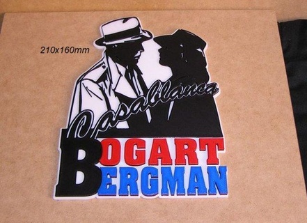 Casablanca film Bogart bergman goffrato logo manifesto cartello stampato 3d stampante pla filamento segni loghi etichetta stampa cinema hollywood artista Vintage design emblema distintivo decorazione stampabile 3d print model - Mito3D