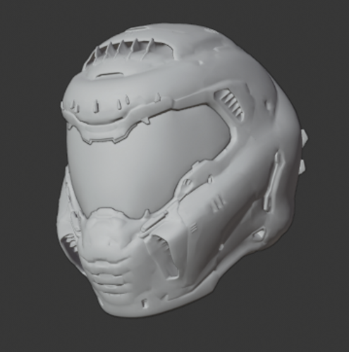 casco desgraça assassino capacete 3d impressão modelo in monstros criaturas 3dexport videogames video game doom3 doom2 eterno 3D print model - Mito3D