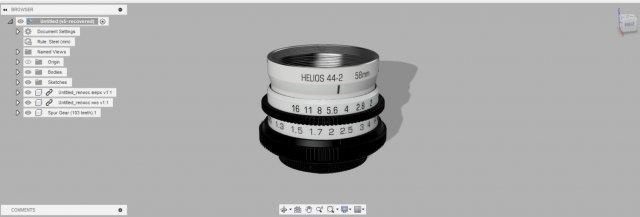caso bainha helios44 2 vídeo Helios Câmera lente vintage fluxo foco ussr 3d print model - Mito3D