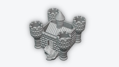 castillo 3d impresión modelo in arquitectura 3dexport fortaleza torre casa medieval caballero juguetes miniaturas 3d print model - Mito3D