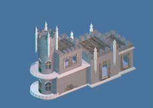 Château 3ds modèle cinema4d matériaux textures courtiser pilier 3d cérémonie architecture ancien 3d print model - Mito3D