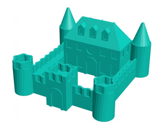 castello 5 gratuito architettura edificio Torre miniatura Accessori arte Scarica 3dexport stl 3d 3dprint stampabile 3dmodel 3D print model - Mito3D