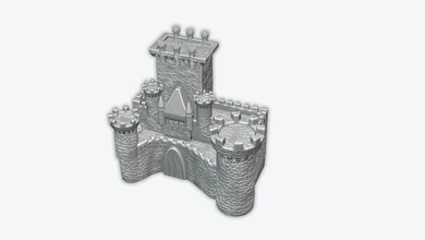 castillo 3d impresión modelo in arquitectura 3dexport fortaleza torre casa medieval caballero juguetes miniaturas exterior edificio 3d print model - Mito3D