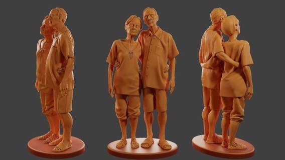 gündelik yaşlı çift cec1 001 figürinler action figure adam gerçek Nene savaş minyatür şekil heykel kask Aşk insanlar post apocalyptic miniature diorama Kadın kadın erkek Büyük baba table game 3d print model - Mito3D