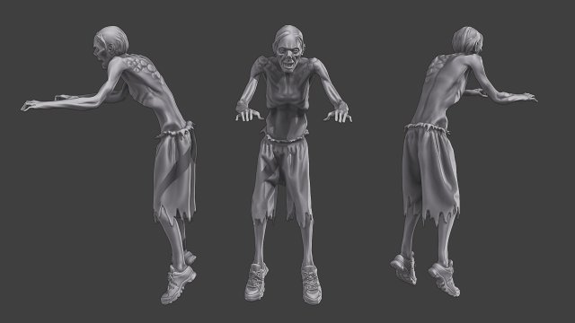 beiläufig Zombie cz3 0003 3d drucken Modelle Figuren 3dexport Armee weiblich männlich Miniatur Zahl Skulptur Korruption Apokalypse Lebensmittel Gehirn Elvis Monster Mädchen Halloween Sklave 3D print model - Mito3D