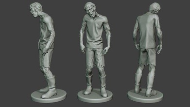 gündelik zombi erkek cz1 0002 minyatür Ordu Amerikan adam kadın şekil heykel yolsuzluk kıyamet insanlar Gıda beyin İçmek Elvis Presley köle 3d print model - Mito3D