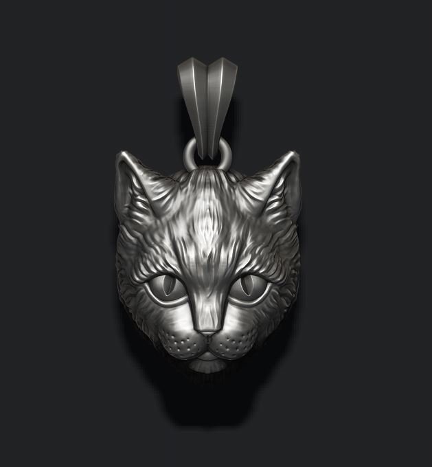 cat joyau bijoux la nature d'argent zbrush amur les mammifères kitty des chats siamois spotted le tigre lion léopard animal chiot de fourrure pendentif collier 3D print model - Mito3D