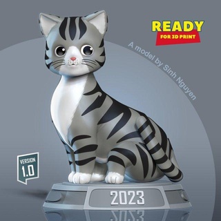 gato 2023 3d impresión modelo animales 3d print model - Mito3D