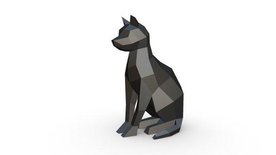 kedi şekil 6 3d yazdır model in hayvanlar 3dexport sanat hediye takı düşük poli 3dprint hayvan dekor heykelcik iç tasarım minyatürler heykel oyuncak karikatür kağıt işi japon katlama sanatı oturma 3d print model - Mito3D