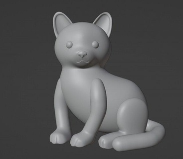 cat figurine v2  decor cat kitty kitten tomcat animal pet paw figurine sculpture statuette toy  3d print model - Mito3D