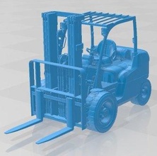 cat forklift printable hobby micro scale model 3d print model - Mito3D
