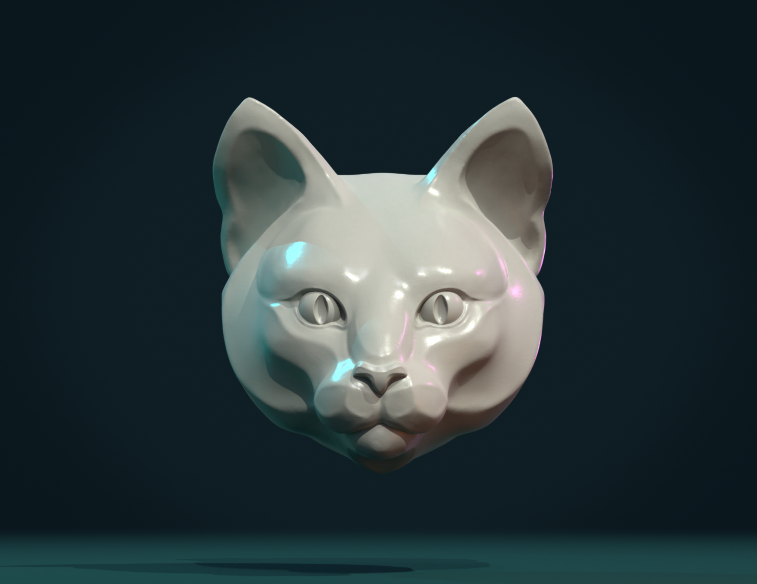 cat head cat head art decoration animal anatomy 3D print model - Mito3D
