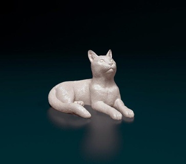 cat lying 3d print model figurines animal pet printable stl obj 3d print model - Mito3D