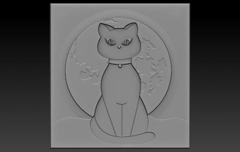 cat relief reliefs reliefmodel animal 3dtable 3dtableau 3dprint 3dprinted 3dprinting 3d print model - Mito3D