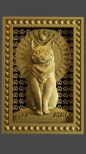 gato alívio cnc Panno decoração Artcam gatinha religião 3d print model - Mito3D