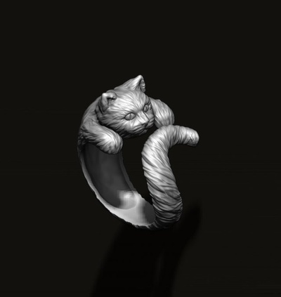 kedi yüzük 3d yazdır model in yüzükler 3dexport mücevher takı doğa gümüş amur memeli yavru kediler siyam benekli kaplan aslan leopar hayvan köpek yavrusu puma pantere panthere yavru 3d print model - Mito3D
