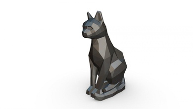 kedi oturma şekil 3d yazdır model in hayvanlar 3dexport sanat hediye takı düşük poli 3dprint hayvan dekor heykelcik iç tasarım minyatürler heykel oyuncak karikatür kağıt işi japon katlama sanatı 3d print model - Mito3D