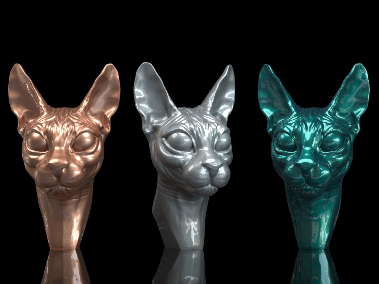 gato sphynx los diseños de juguete pescado la impresión 3d escultura art 3D print model - Mito3D