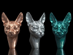 kedi sphynx tasarımlar oyuncak balık baskı 3d heykel sanat 3d print model - Mito3D