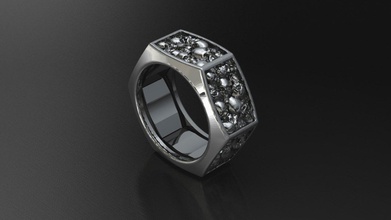 catacombes nut ring stl silver gothic jewellery jewelry printing prototyping 3d print model - Mito3D