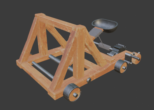 catapulta obj livre 3d modelo in pesado arma 3dexport medieval desenho animado 3D print model - Mito3D