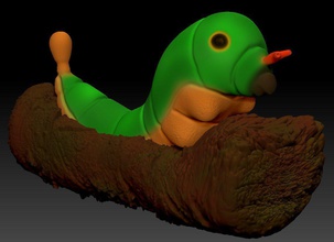 caterpie realistico 3d pokemon fantasia animale di stampa collezione stampabile 3d print model - Mito3D