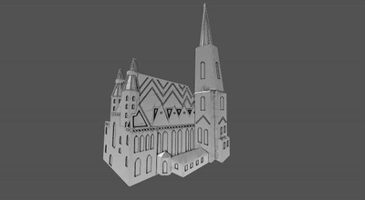 katedral of santo stefano viyana 3d yazdır model in 3dexport tapınak şakak mabet mühür büyüme bas rahatlama sanat boyama inanç tanrı çapraz mucize 3d print model - Mito3D