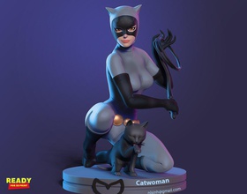 catwoman 3d impression modèle in femme 3dexport dc bande dessinée héros 3dprint 3dprinting statue figure super 3d print model - Mito3D