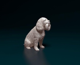 cavalier king charles spaniel 3d print model in figurines 3dexport dog animal prineady stl obj donut 3d print model - Mito3D
