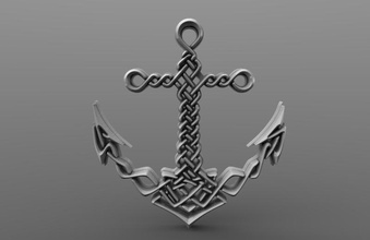 celtic anchor pendant jewelry jewel fashion pirntable marine 3d print model - Mito3D