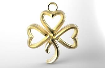 celtic clover pendant flower jewelry jewel knot 3d print model - Mito3D