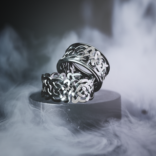 céltico Pareja anillos wedding ring plata ornamento celta parejas escandinavo estilo 3d print model - Mito3D