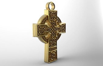 celtic cross pendant 4 3d print model in pendants 3dexport knot medieval viking jewelry art fashion 3d print model - Mito3D