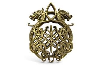 Kelt ejderhalar Ejderha kolye takı viking Ortaçağa ait moda Sanat mücevher 3d print model - Mito3D