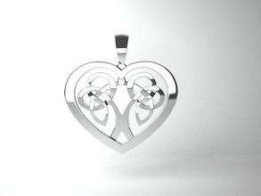 céltico coração 3d impressão modelo in pingentes 3dexport joalheria amar místico amuleto pingente projeto 3d print model - Mito3D