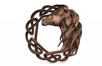 celtic horse 2 cnc art relief deco artcam knot 3d print model - Mito3D