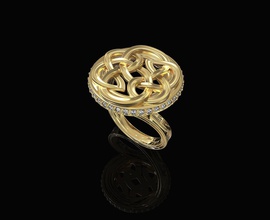 celtic düğüm yüzük 3d yazdırılabilir altın Gümüş platin sterling gem taşlar parlak kadınlar Sole mücevher dara kuyumcu 3d print model - Mito3D