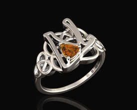 nó celta anel 3d printable ourivesaria civil que incide jóias anéis ouro de prata platina a moda stl o celtic gemas pedra preciosa gem 3d print model - Mito3D