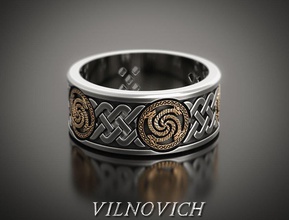 celta anel o celtic de prata dragão ouro jóias jóia ornamento 3d print model - Mito3D