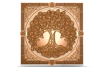 celtic tree life cnc art relief bas-relief knot carved deco 3d print model - Mito3D