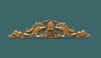 central decorative element ornament decor corbel architectural decoration conce cartouche fronton wall details carved rosettes classical traditional decorate cnc 3d print model - Mito3D