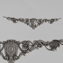 central decorative element 17 architectural decor decoration cornce ornament cartouche fronton wall details carved medallions rosettes classical traditional corbel decorate cnc 3d print model - Mito3D