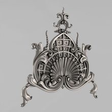 central decorative element 18 architectural decor decoration cornce ornament cartouche fronton wall details carved medallions rosettes classical traditional corbel decorate cnc 3d print model - Mito3D