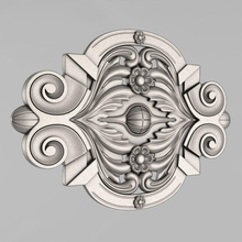 central decorative element 36 architectural decor decoration cornce ornament cartouche fronton wall details carved medallions rosettes classical traditional corbel decorate cnc 3d print model - Mito3D