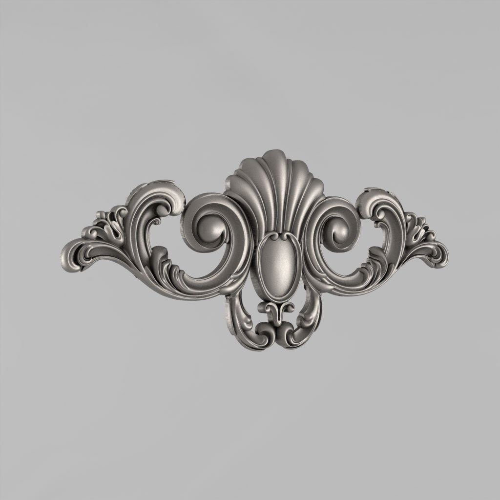 central decorative element 42 architectural decor decoration cornce ornament cartouche fronton wall details carved medallions rosettes classical traditional corbel decorate cnc 3D print model - Mito3D