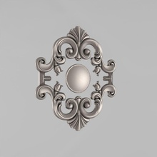 central decorative element 3d print model in decor 3dexport architectural decoration cornce ornament cartouche fronton wall details carved medallions rosettes classical traditional corbel decorate cnc 3d print model - Mito3D