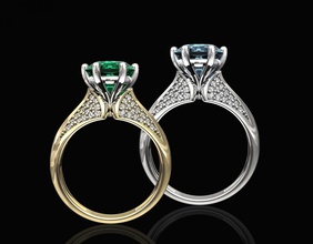 central anillo de piedra gem compromiso oro la plata joya imprimible brillante el diamante sterling precioso matrimonio stl obj los anillos lujo las mujeres moda belleza piedras preciosas 3d print model - Mito3D