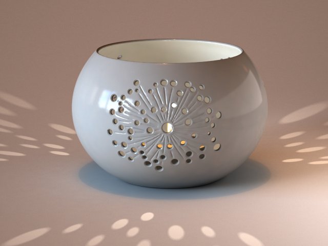 keramik kerze halter unterstützung 2 frei 3d modell haushalt artikel 3dexport kerzenhalter teelicht tee licht 3D print model - Mito3D