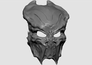 ceremonial hunter mask 3d print model in monsters & creatures 3dexport huntermask predator 3d print model - Mito3D