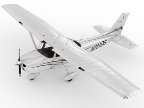 cessna 172 skyhawk 3d model in ticari 3dexport 182 206 skylane four seat single engine ışık uçak uçuş sabit taksi kişisel pervane özel gerçekçi 3d print model - Mito3D